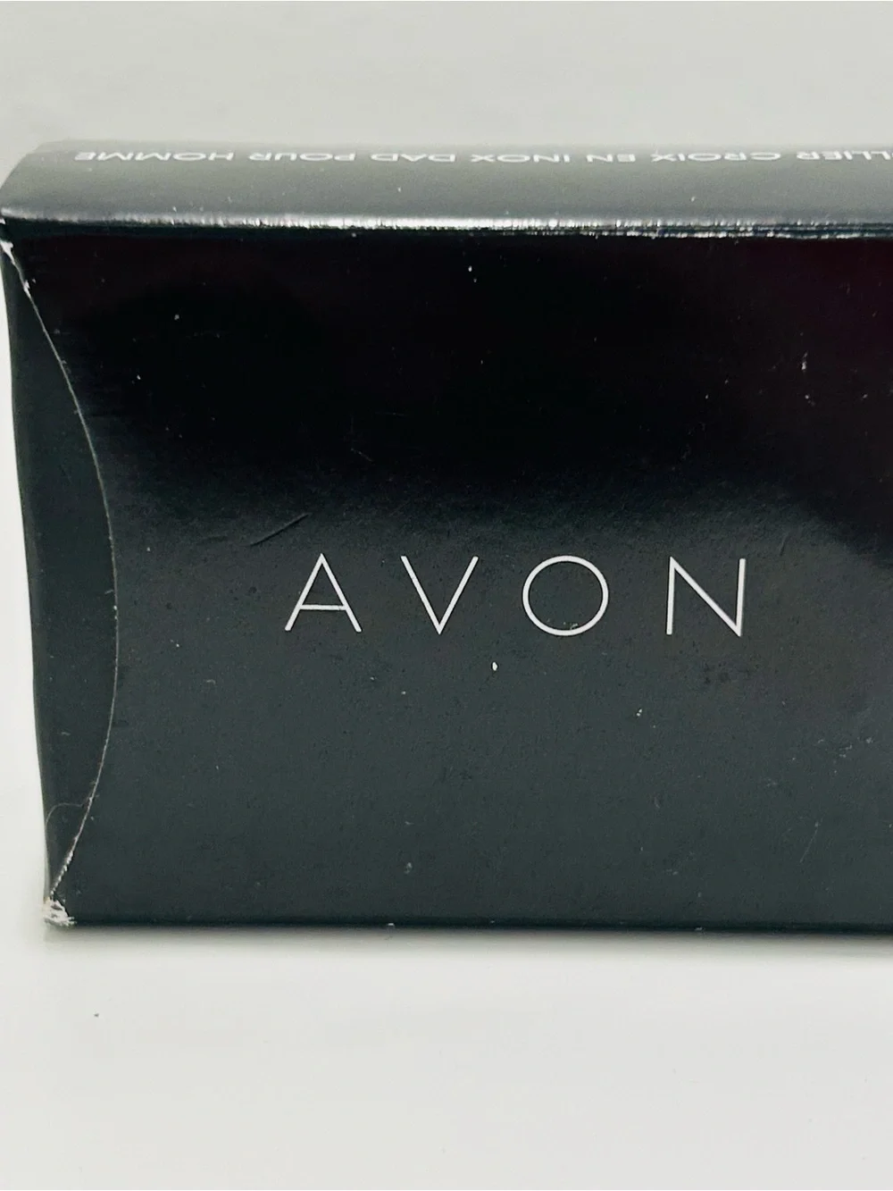 Avon Mens Cross Necklace Stainless Steel Engraved DAD Silvertone 24
